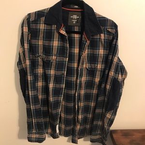 H&M L.O.G.G Corduroy Flannel Blue Orange